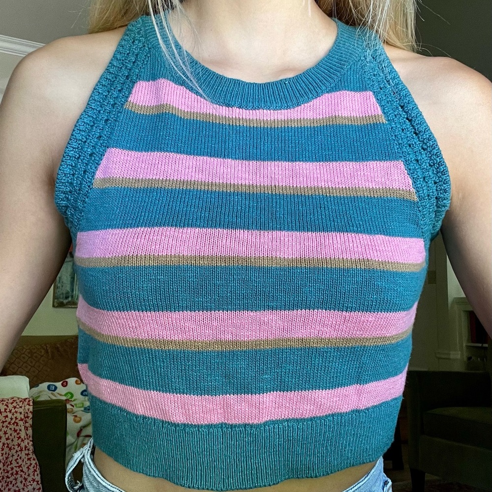 NEW Madewell Crochet-Trim Crop Top